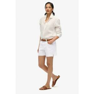 Pantaloni scurti din denim cu terminatii nefinisate imagine