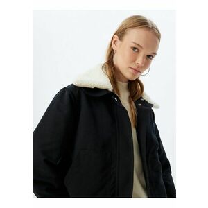 Jacheta cu guler din blana shearling sintetica imagine