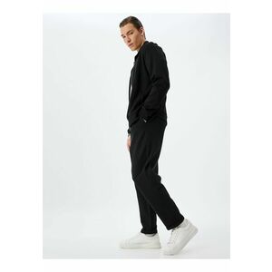 Pantaloni de trening uni din amestec de bumbac imagine