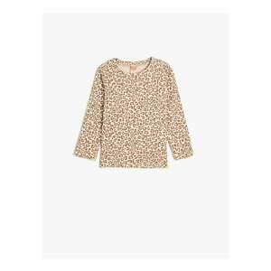 Bluza cu decolteu la baza gatului si animal print imagine