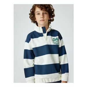 Bluza de trening in dungi cu fermoar scurt imagine