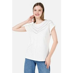 Tricou din bumbac si in cu detalii cu perforatii imagine