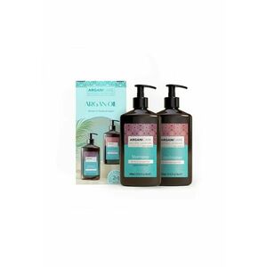 Set Sampon & Balsam Ulei de Argan si Unt de Shea pentru par uscat sau deteriorat - Aganicare - 400 ml x2 imagine