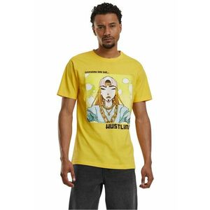 Tricou cu imprimeu grafic si decolteu la baza gatului imagine