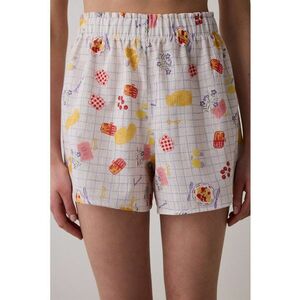 Pijama cu pantaloni scurti din bumbac si imprimeu grafic imagine
