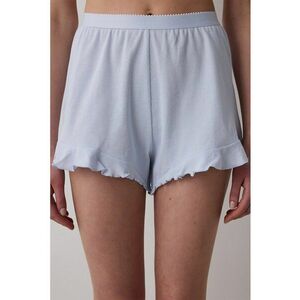 Pantaloni scurti de pijama cu volane si talie inalta imagine