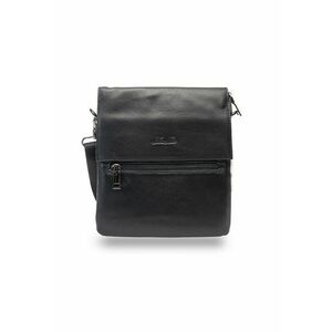 Geanta barbati din piele naturala - neagra - Track imagine