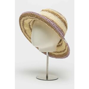 Palarie rotunda cu model in dungi si aspect crosetat imagine