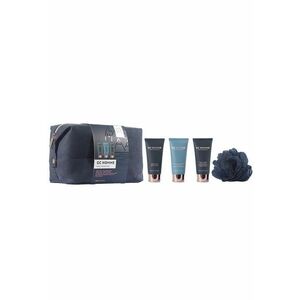 Set Cadou Groom & Go - GC Homme Fine Grooming - Gel de Dus - Sampon pentru Par si Barba - Spuma de Baie pentru Relaxarea Muschilor - Burete Exfoliant Corp - Portfard Reutilizabil - 4 articole imagine