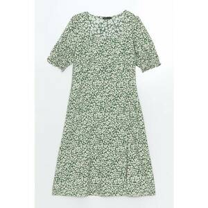 Rochie cu imprimeu si decolteu patrat imagine