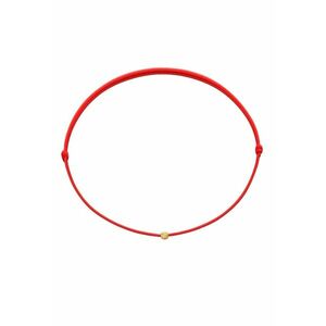 Bratara Martisor cu biluta din Aur 14K 585 - snur rosu reglabil imagine