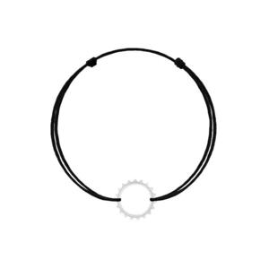 Bratara cu Soare din Argint 925 - snur negru reglabil imagine