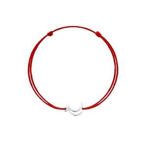 Bratara Martisor cu Semiluna din Arginit 925 - snur rosu reglabil imagine