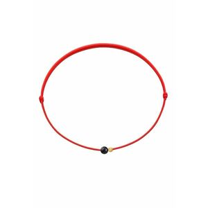 Bratara Martisor cu biluta din Aur 14K si piatra semipretioasa Lava - snur rosu reglabil imagine
