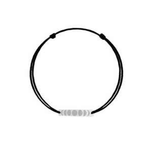 Bratara cu pandantiv Fazele Lunii din Argint 925 - snur negru reglabil imagine