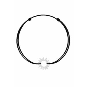 Bratara cu pandantiv Soare din Argint 925 - snur negru reglabil imagine