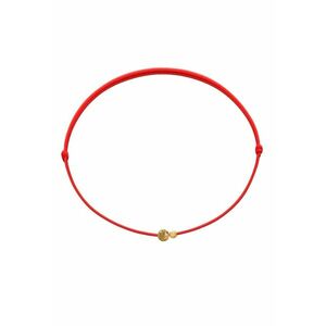 Bratara Martisor cu biluta din Aur 14K si piatra semipretioasa Agat - snur rosu reglabil imagine
