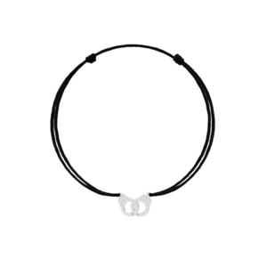 Bratara cu pandantiv Catuse din Argint 925 - snur negru reglabil imagine