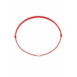Bratara Martisor cu biluta din Aur 14K si Steluta din Sidef - snur rosu reglabil imagine