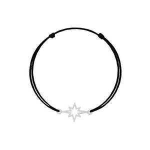 Bratara cu pandantiv Stea din Argint 925 - snur negru reglabil imagine