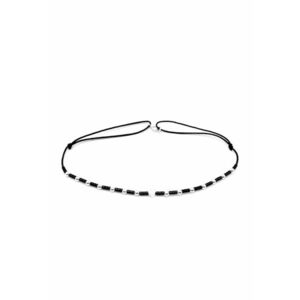 Bratara pentru Picior cu Inimioara si bilute din Argint 925 si margele negre - imagine