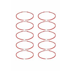 Set 10 bratari Martisor cu Inimioare din Argint 925 - snur rosu reglabil - 1 Martie imagine