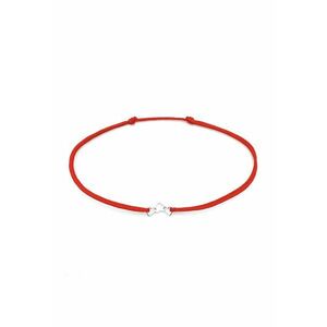 Bratara Martisor cu Inimioare din Argint 925 - snur rosu reglabil - 1 Martie imagine