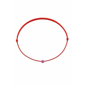 Bratara Martisor cu Cristal Swarovski Roz - snur rosu reglabil - 1 Martie imagine