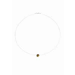 Colier fir transparent cu piatra naturala Jasp - Argint 925 - reglabil imagine