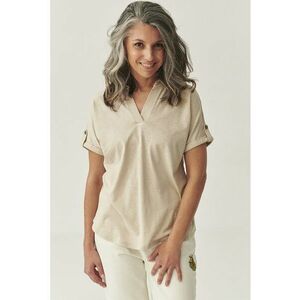 Tricou polo cu decolteu in V imagine