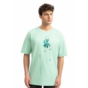 Tricou unisex cu imprimeu geometric imagine