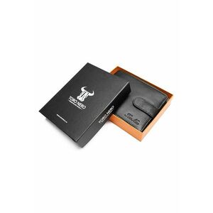 Portofel piele barbati - protectie RFID - Carte de identitate - Viki - negru imagine