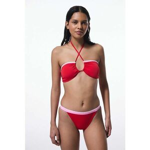 Sutien de baie cu model uni si detaliu contrastant imagine