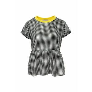 Bluza cu model gingham si guler contrastant imagine