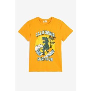 Tricou cu decolteu la baza gatului si imprimeu imagine