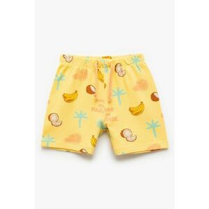 Pantaloni scurti cu snur si model tropical imagine