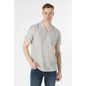 Camasa din amestec de bumbac si in cu maneci scurte imagine