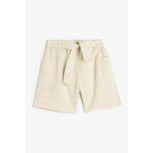 Pantaloni scurti din amestec de in cu o curea imagine