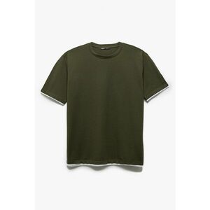 Tricou din bumbac cu decolteu la baza gatului imagine