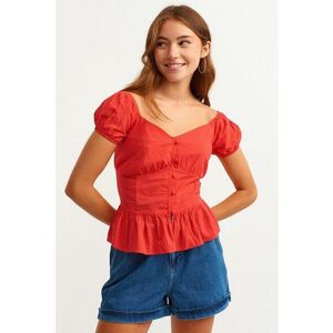 Bluza cu maneci scurte si terminatie cu volan imagine