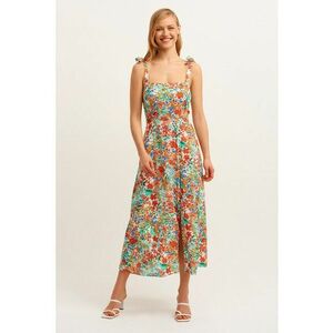 Rochie cu imprimeu si slituri laterale imagine