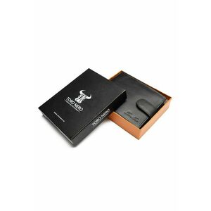 Portofel piele barbati - protectie RFID - Carte de identitate - Viki - negru fin imagine
