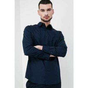 Camasa slim-fit cu model uni - Bleumarin imagine