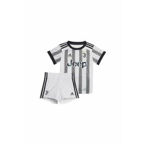 Set tricou si pantaloni scurti bebelusi - alb-negru - respirabil - poliester - imagine