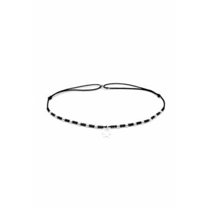Bratara pentru Picior cu Stea si bilute din Argint 925 si margele negre - imagine