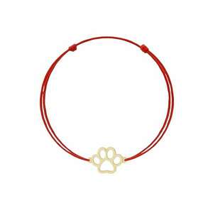 Bratara cu pandantiv Labuta din AUR 14K 585 - snur rosu reglabil - aur galben imagine
