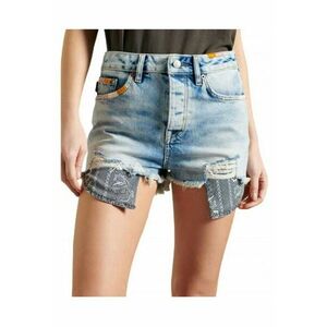 Blugi scurti dama SUPERDRY - bumbac/modal/lyocell/elastan - albastru - imagine