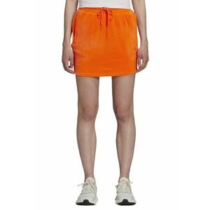 Fusta portocalie - din poliester - pentru femei - cu buzunare laterale - imagine