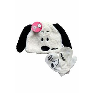 Set caciula si manusi alb imagine