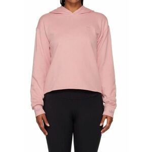 Hanorac scurt roz - bumbac - gluga - umeri cazuti imagine